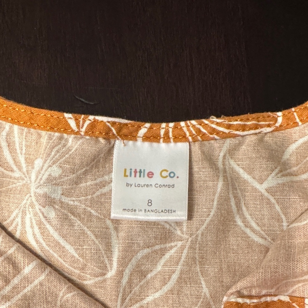 Vibrant Orange Floral Kids Dress - Picture 2 of 4